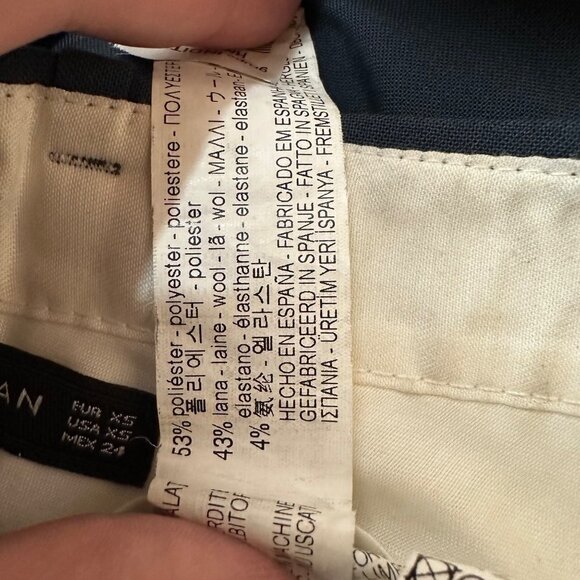 Zara Woman Navy Blue High Waisted Trouser Pant XS - Picture 5 of 5